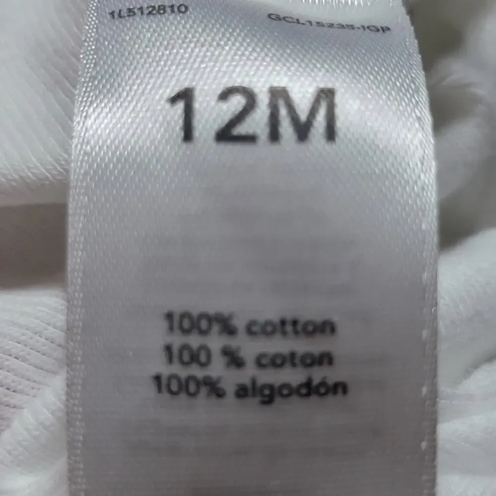 Set of 2 Carter's Child of Mine White Bodysuits - Size 12mo